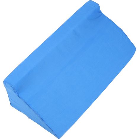 Coussin triangulaire, coussin de retournement en forme de R, coussin anti-escarres, oreiller triangulaire, coussin de soutien latéral, coussin trapézoïdal, bleu. (1/5)