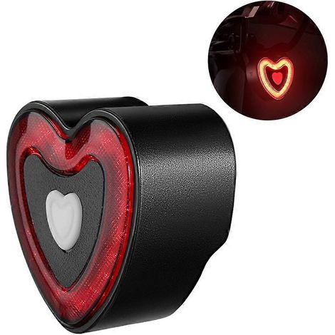 Feu arrière intelligent pour vélo WEST BIKING YP0701481 en forme de cœur avec capteur de freinage et fonction d'avertissement de sécurité. (1/5)