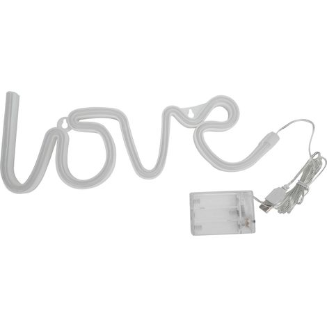 Amour lumineux néon rose LED en forme de cœur, décoration multifonction pour fête de Noël mariage (1/5)