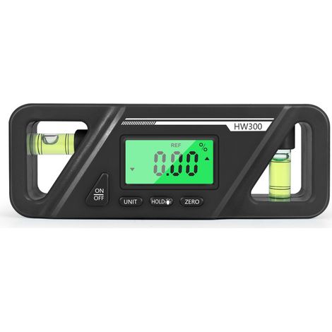 Inclinomètre magnétique numérique à mesure absolue et relative, conversion angle et pente, écran LCD rétroéclairé. (1/5)