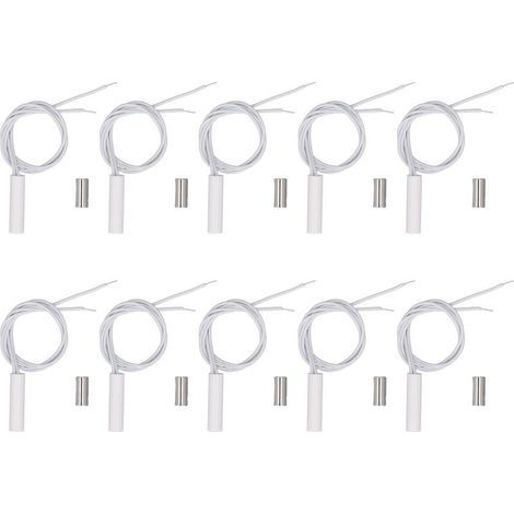 Capteur de sécurité filaire encastré pour porte et fenêtre, interrupteur à lames intégré, DC100V, pour système d'alarme, 10 ensembles (1/5)