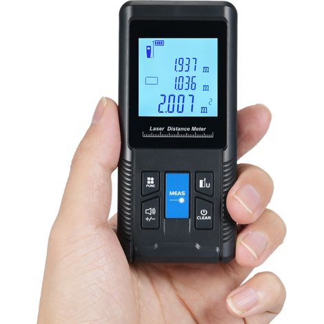 Télémètre Laser Numérique Intelligent avec Modes Mesure Unique Continue Volumes Surfaces Pythagore Outil de Mesure Portable 100m/328ft (1/5)