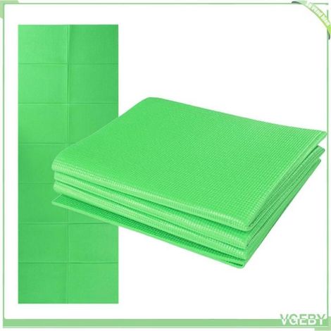 Tapis de yoga - FAFEICY - 173 x 61 cm (68 x 27") - PVC 4 mm - Pliable - Vert (1/5)