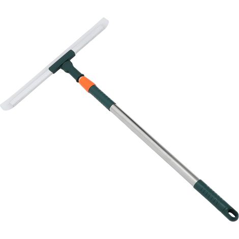 Raclette vitres 36cm inox/silicone, télescopique, tête rotative (1/5)