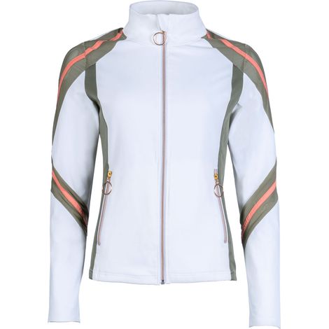 S, Bianco Vaniglia 1800: Technisches Sweatshirt mit Reißverschluss Modell Edinburgh