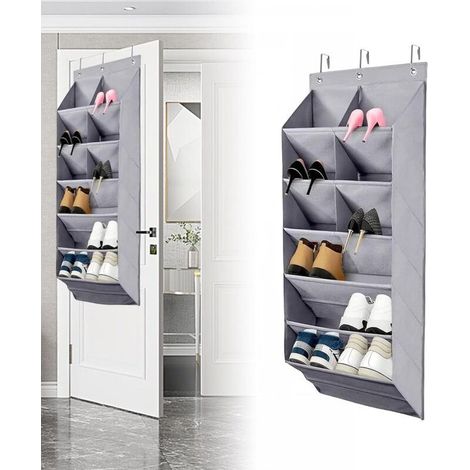 Étagère à chaussures suspendue en tissu Oxford, organisateur de chaussures peu encombrant sur porte avec 9 poches, idéal pour camping-car, chambre d'enfant, etc. (1/4)