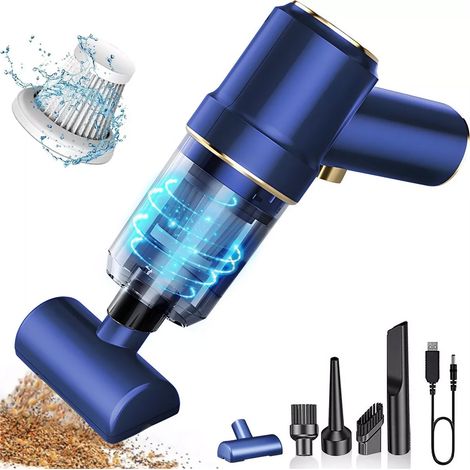 Aspirateur voiture haute aspiration eau et poussière rechargeable portable mini à main pour maison et voiture (1/5)
