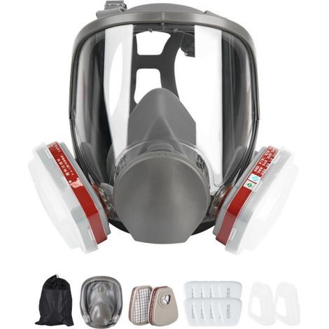 Masque Respiratoire Intégral Avec Filtres, Masque Anti-Poussière En Aérosol De Peinture Réutilisable, Idéal Pour Polissage,Soudure,Graffiti,La Peinture En Aérosol