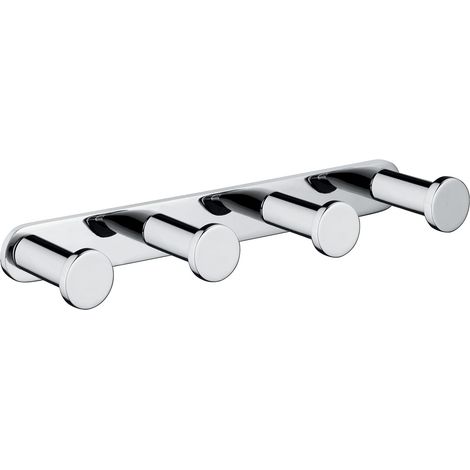 GEDY G-Canarie Appendiabiti multiplo (4 ganci) Cromato, Dimensione 1,8 X 17,2 X 3,5 CM peso 0,214 KG, Gancio appendiabiti realizzato in Cromall, Ottone e Vetro, Anni di garanzia 2, Design R&S Gedy
