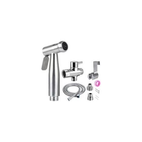 Alovez – Douchette pour robinet avec vanne 3 voies – Flexible en acier inoxydable 59 pouces – Laiton pour douchette et adaptateur – Compatible toilettes et salles de bain (1/4)