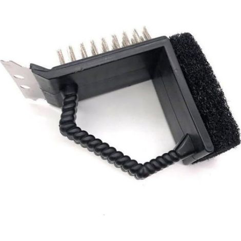 Brosse de nettoyage multifonctionnelle en acier inoxydable pour grille de barbecue, éponge abrasive pour grilles et ustensiles de (1/4)