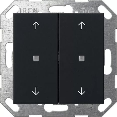 Gira Taster Wippe 2f Pfeile OneKNX System 55 Schwarz m [5174005], 5174 005 (1/2)