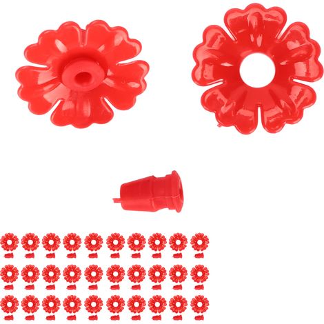 Set mit 30 Blütenhaltern für Kolibri-Futterstellen, Ersatzteile für hängende Futteröffnungen, Gartenzubehör, Rot (1/5)