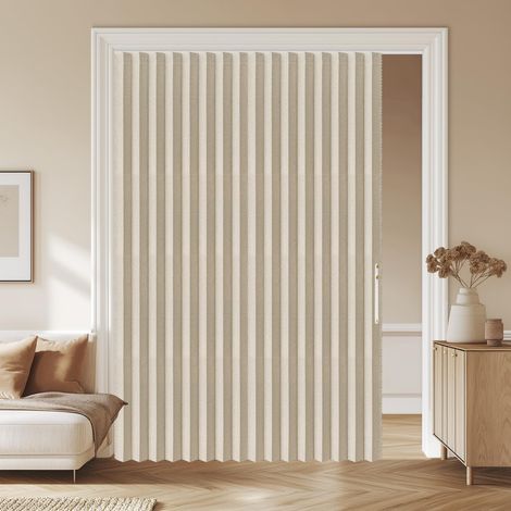 Rideau 100 % occultant - Protection thermique - Porte pliante en accordéon - Invisible - Avec système magnétique - Pour chambre à coucher et salon - Avec système de rail - Beige - 180 x 201 cm (1/5)