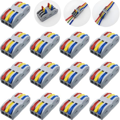 13 Connecteur Electrique, 6 Ports Compact, Bornier Ressort SPL-3, Câblage 0.08-4mm², Pour Luminaire Et Prise (1/4)