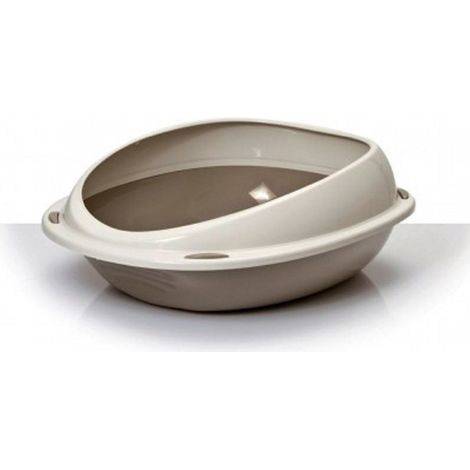 TrAdE Shop Traesio - Lettiera Scoperta Per Gatti Gatto Shuttle Con Bordi Rialzati Salva Sporco 57 Cm - Grigio