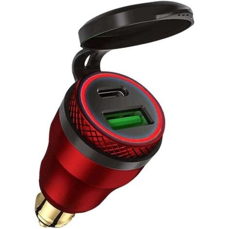 (Boîtier bleu) adaptateur allume-cigare USB moto double prise USB 12 V PD 3.0 et QC 3.0 pour BMW Motorrad (1/4)