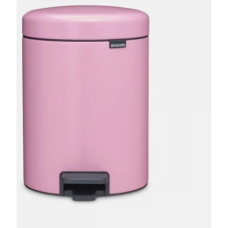 Brabantia NEWICON5L NewIcon Pattumiera a Pedale 5 litri Acciaio con Chiusura Silenziosa e Base Antiscivolo colore Rosa