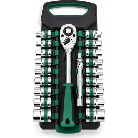 Coffret de douilles 20 pièces à cliquet 24 dents pour auto (1/5)