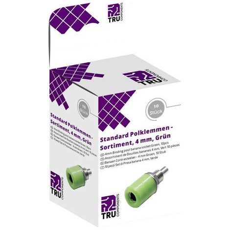ASSORTIMENT DE CONNECTEURS DE TEST TRU COMPONENTS 8551400 EMBASE FEMELLE, VERTICALE VERT 10 PC(S) (1/5)