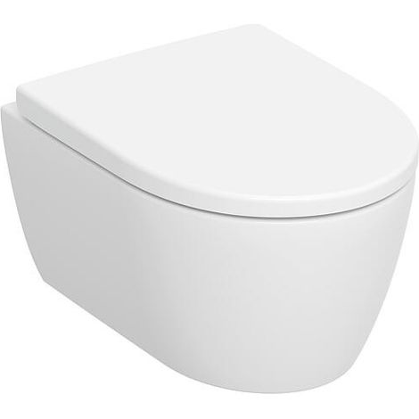 Cuvette WC suspendu Geberit iCon – Chasse d'eau basse profondeur – Céramique sanitaire – Sortie horizontale – Fixation invisible (1/4)