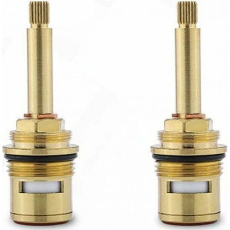 Robinet En Laiton - Cartouche Céramique - Raccord 3/4 Pouces - Rouge Et Bleu - Lot De 2 (1/4)