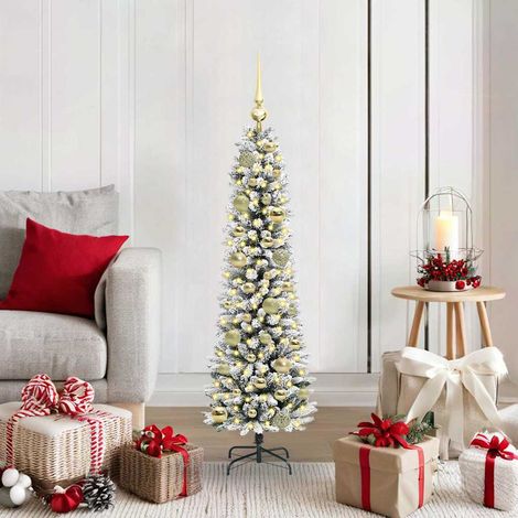Künstlicher Weihnachtsbaum mit 150 LEDs mit Ständer Weiß 120 cm