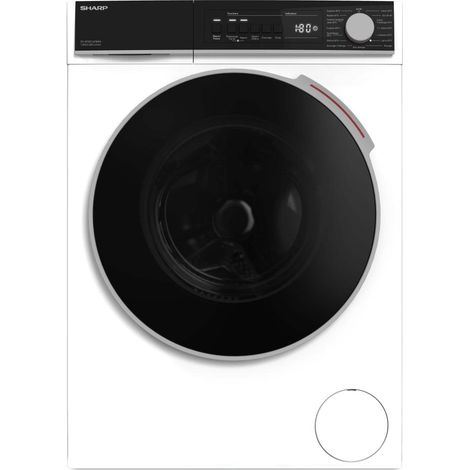 Sharp – Lave-linge frontal 12kg 1400tr/min – Classe A – 77dB essorage – Charge avant – Blanc – Idéal pour lavage intensif (1/10)