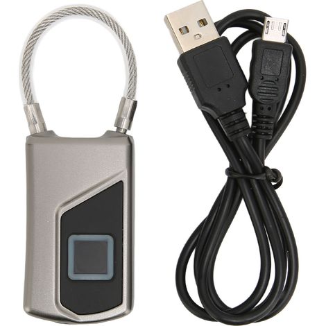 Coffre-fort à empreintes digitales IP65 étanche, reconnaissance automatique en 0.5 seconde, 10 empreintes, serrure intelligente noire pour valises (1/5)