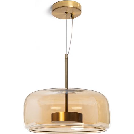 Lámpara Colgante LED 7W Metal y Cristal Aba Ámbar (1/5)