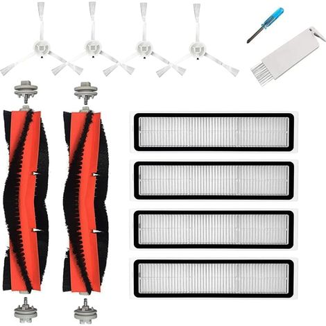 Chuancheng Dreame D9 Vacuum Cleaner Accessory Kit 12 Pieces 2 Main Brushes 4 Side Brushes 4 Filter 1 Cleaning Brush 1 Screwdriver (White) (1/5)