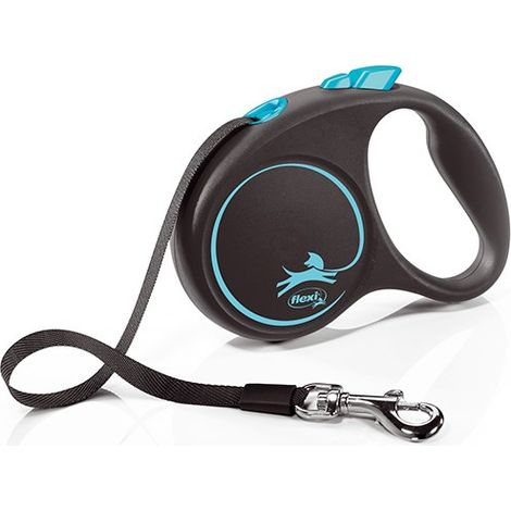 Guinzaglio Flexi Black Design tape S 5M Blu: Guinzaglio Flexi Black Design tape per cani varie misure e colori