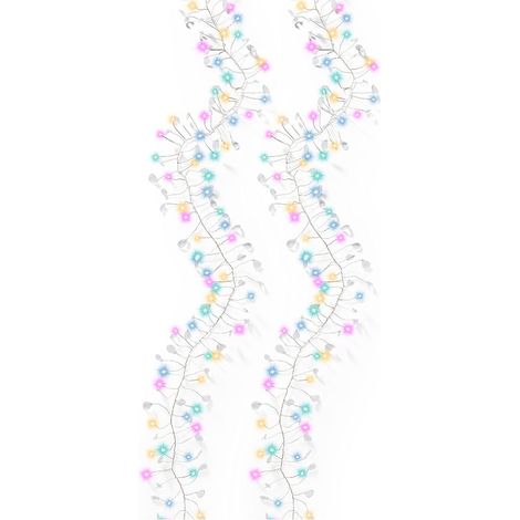 Guirnalda micro led multicolor de interior con cristales y alambre plateado 1,2 m