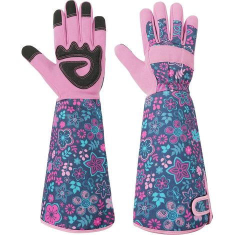 Women Gardening Gloves, Pink Garden Work Gloves for Women, Non-Slip, Lightweight and Breathable for Yard, Outdoor Gardening Multipurpose (M) (1/5)