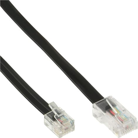 1 Câble Téléphone 3 m, Connecteur RJ45, Connecteur RJ11, Noir, Intérieur (1/4)