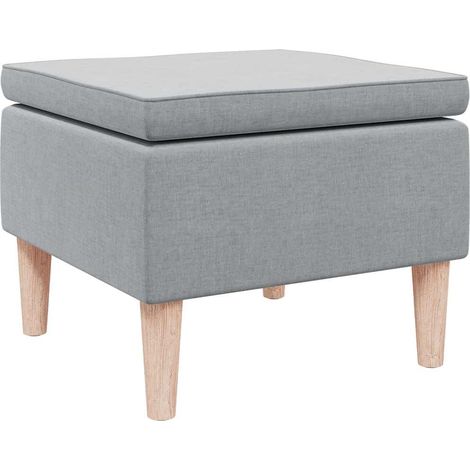 Tabouret,Repose-pied,Pouf avec pieds en bois Gris clair Tissu CFW365240 (1/4)