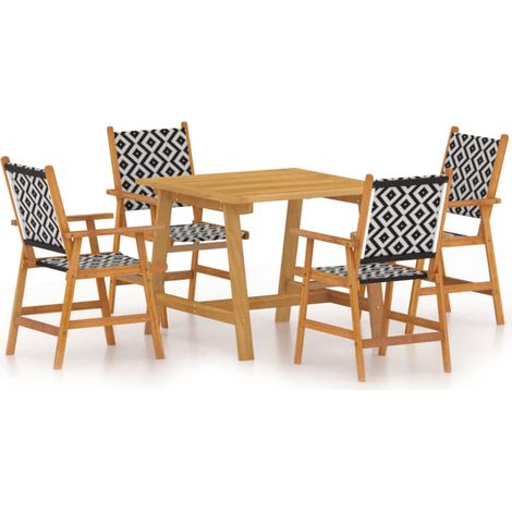 Maison Exclusive - 5-tlg. Garten-Essgruppe Massivholz Akazie (1/5)