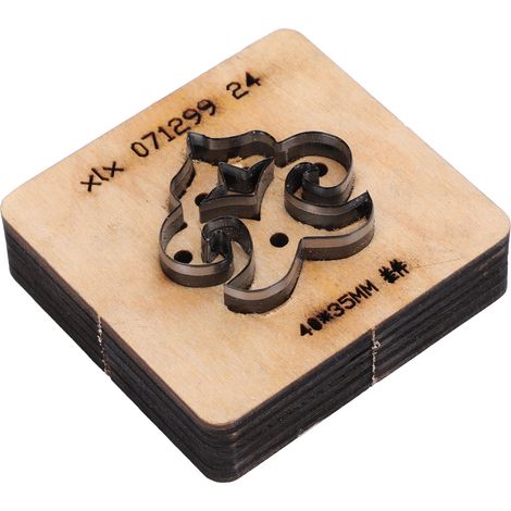 Matrice de découpe pour cuir avec base en bois, poinçon en acier allié pour le travail du cuir, du tissu et du papier, 40 x 35 mm (1/5)