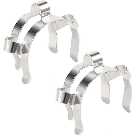 Lot de 2 colliers Keck en acier inoxydable 24, compatibles avec les joints rodés en verre 24/29 et 24/40 pour la distillation en laboratoire (1/5)