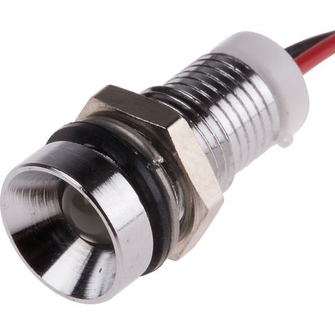 Voyant LED lumineux Blanc RS PRO, dia. 8mm, 2V c.c., IP67 ( Prix pour 1 ) (1/2)