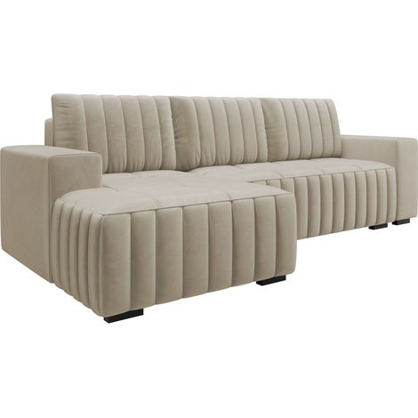 Sofá rinconero Columbus 154, Manila 02, Función de descanso, Almacenaje, 240x140x85cm, 0