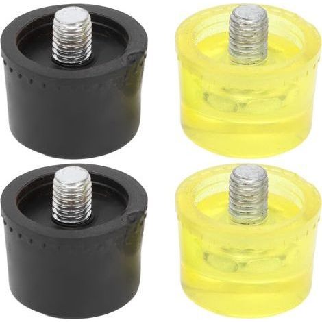 2 jeux d'embouts de remplacement de marteau à tête de frappe en caoutchouc, accessoires de maillet jaune noir, Dia 25mm (1/5)