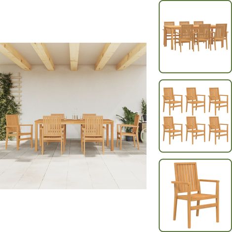 Mobili da esterno - vidaXL Set da Pranzo da Giardino 7 pz in Legno Massello di Teak - Tavolo in teak