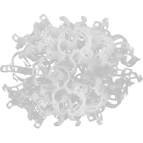 Clips de jardin, clips pour tuteurs de plantes grimpantes, 150 pièces, blancs, pour légumes (1/5)