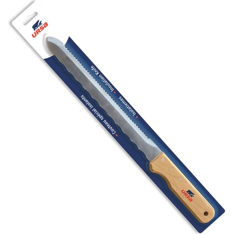 Ursa – Couteau à découper laine de verre 30 cm – Lame en acier haute résistance – Découpe efficace avec petites dents – Manche antidérapant