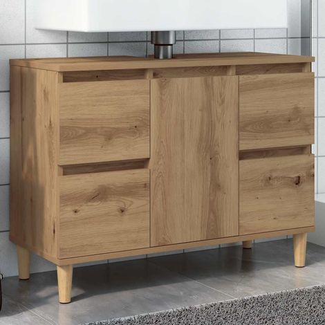Waschbeckenunterschrank Artisan-Eiche 80x33x60 cm Holzwerkstoff
