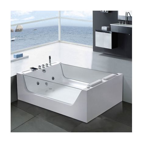 Bagno Italia Vasca idromassaggio 170x120cm 2 posti 8 getti vetri laterali (1/3)