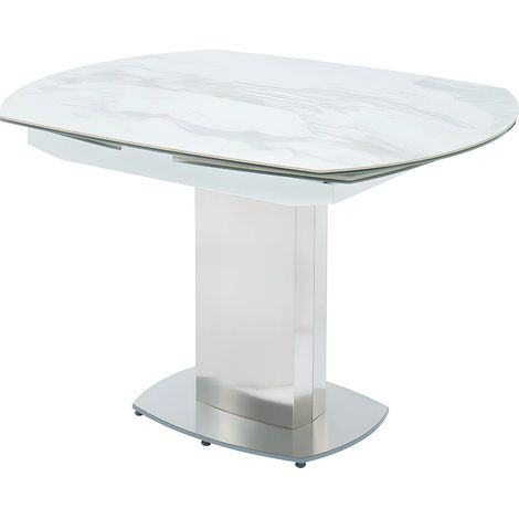 Tavolo da pranzo allungabile da 4 a 6 coperti Ceramica e acciaio - TALICIA (1/2)