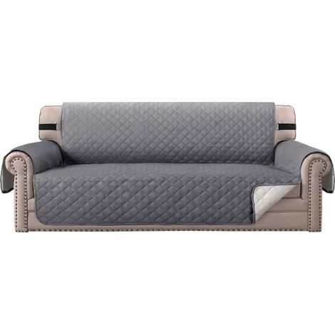Protective Sofa Cover for Dogs/Cats/Pets – Quilted Sofa Cover with Non-Slip Elastic Strap – Water Resistant (3 Seater, Grey) (1/5)