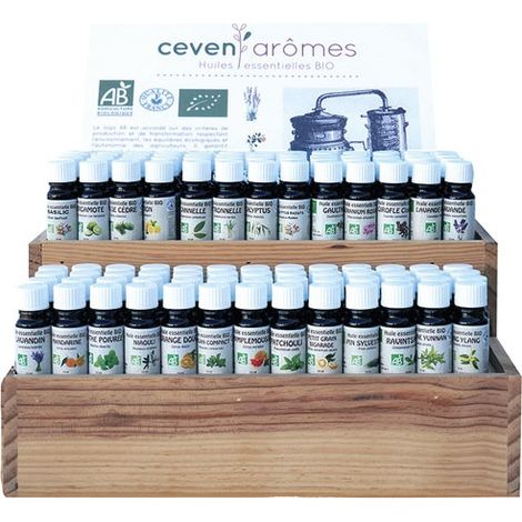 Präsentationsständer Auswahl 24x4 Ätherische Öle - Ceven Aromes